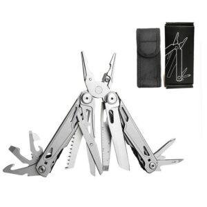 Trevokarn 16-in-1 EDC Multi Tool Pliers with Replaceable Wire Cutters, One-Hand Pocket Knife, Spring Loaded Pliers, Screwdriver Bits & Clip for Camping Survival Everyday Carry