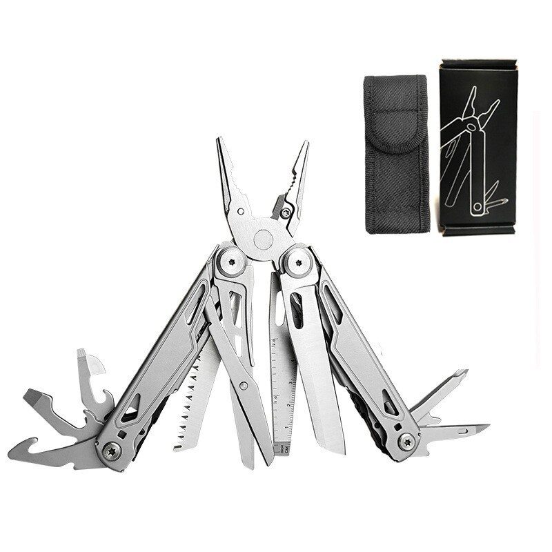Trevokarn 16-in-1 EDC Multi Tool Pliers with Replaceable Wire Cutters, One-Hand Pocket Knife, Spring Loaded Pliers, Screwdriver Bits & Clip for Camping Survival Everyday Carry