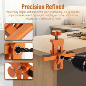 Trevokarn Home Door & Cabinet Repair Tool Kit, All-in-One Cabinet Hinge Repair Set with Drill Locator, Push to Open Latches & Stainless Steel Repair Plates for Kitchen Cabinet DIY Fix